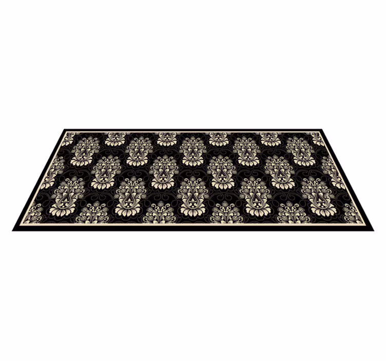 Barok bloemmotief vinyl tapijt antiek - TenStickers