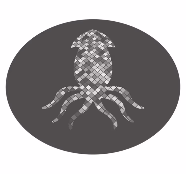 Mozaïek inktvis silhouet vinyl tapijt tegels - TenStickers