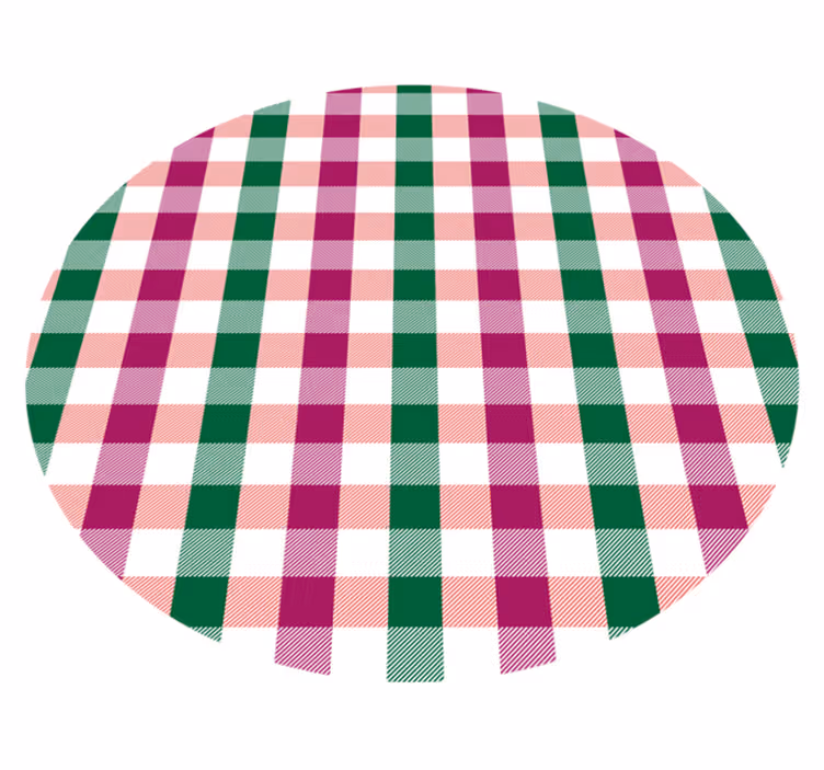Geruit cirkelvormig patroon vinyl tapijt strepen - TenStickers