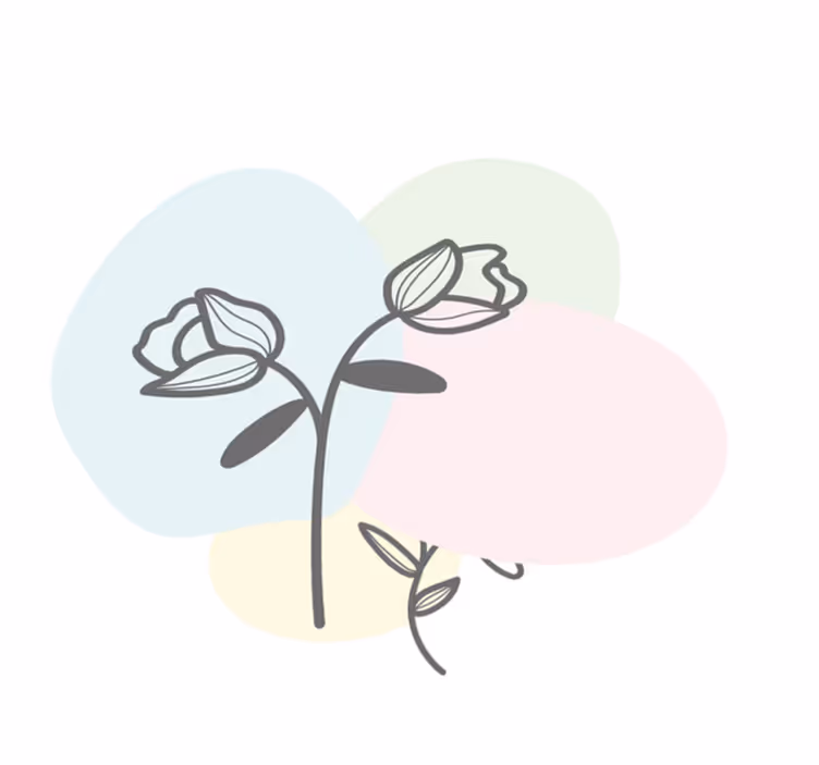 Bloemenhart vloerkleed vinyl tapijt bloemen en planten - TenStickers