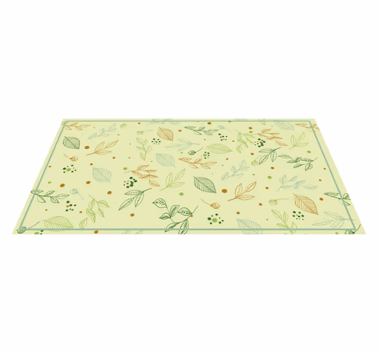 Botanisch motief met bladeren vinyl tapijt natuur - TenStickers