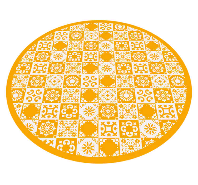 Sierlijke cirkelvormige mozaïek vinyl tapijt tegels - TenStickers