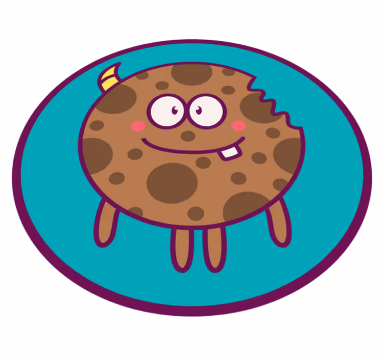 Koekje cartoon cirkel vinyl tapijt meer kinderen - TenStickers