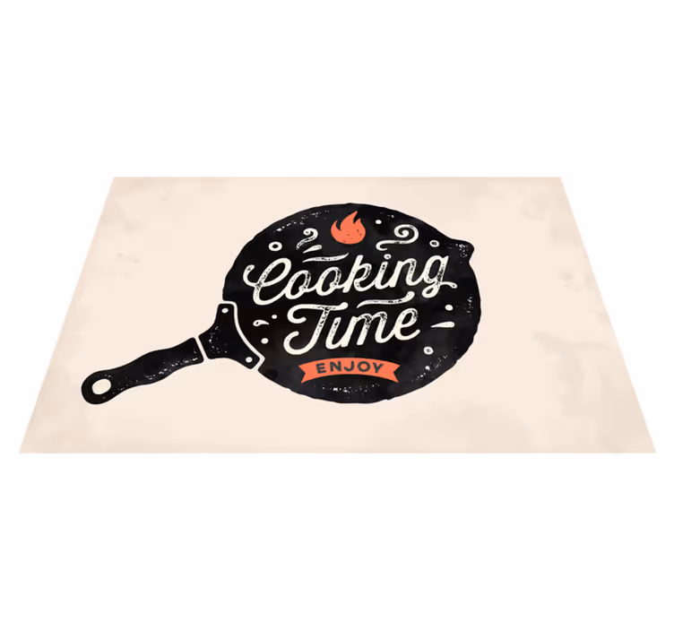 Kooktijd genieten vinyl tapijt keuken - TenStickers