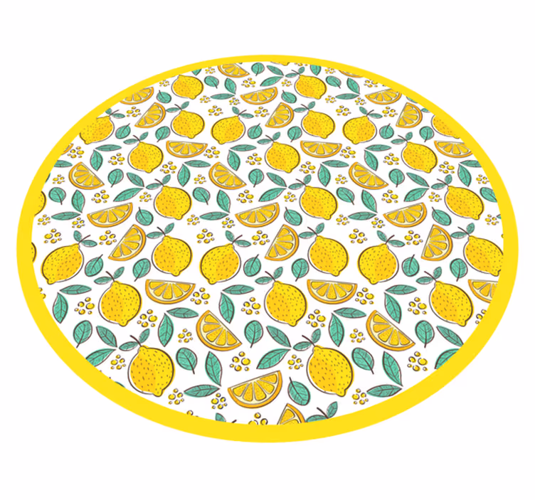 Ontwerp met citruspatroon vinyl tapijt bloemen en planten - TenStickers