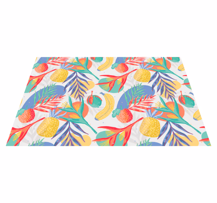 Tropisch genotpatroon vinyl tapijt bloemen en planten - TenStickers