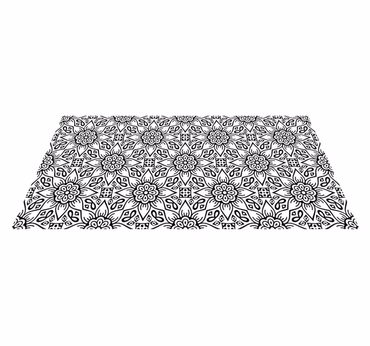 Botanisch motief vinyl tapijt mandala - TenStickers