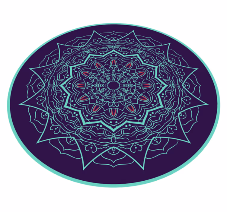 Vinyl tapijt mandala cirkelontwerp - TenStickers