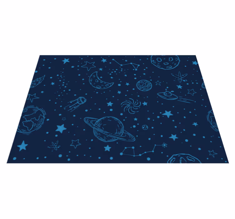Ruimtethema-illustratie vinyl tapijt kind - TenStickers
