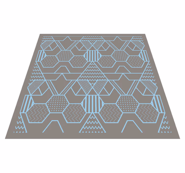 Geometrische abstracte vormen vinyl tapijt geometrisch - TenStickers