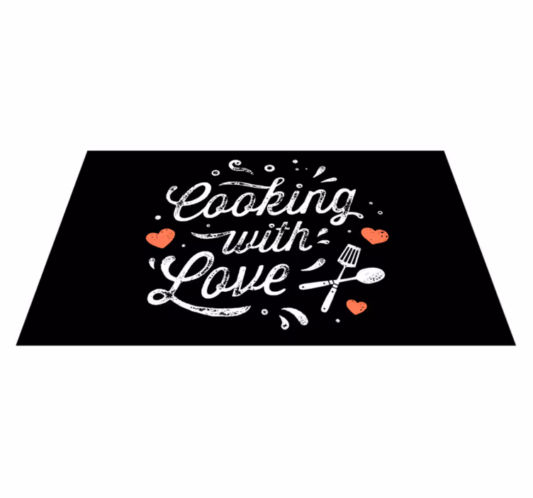 Liefdesrelatie koken vinyl tapijt zinnen en teksten - TenStickers