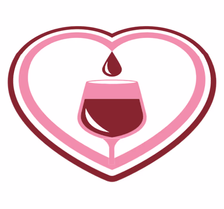 Romantisch wijnembleem vinyl tapijt evenement - TenStickers