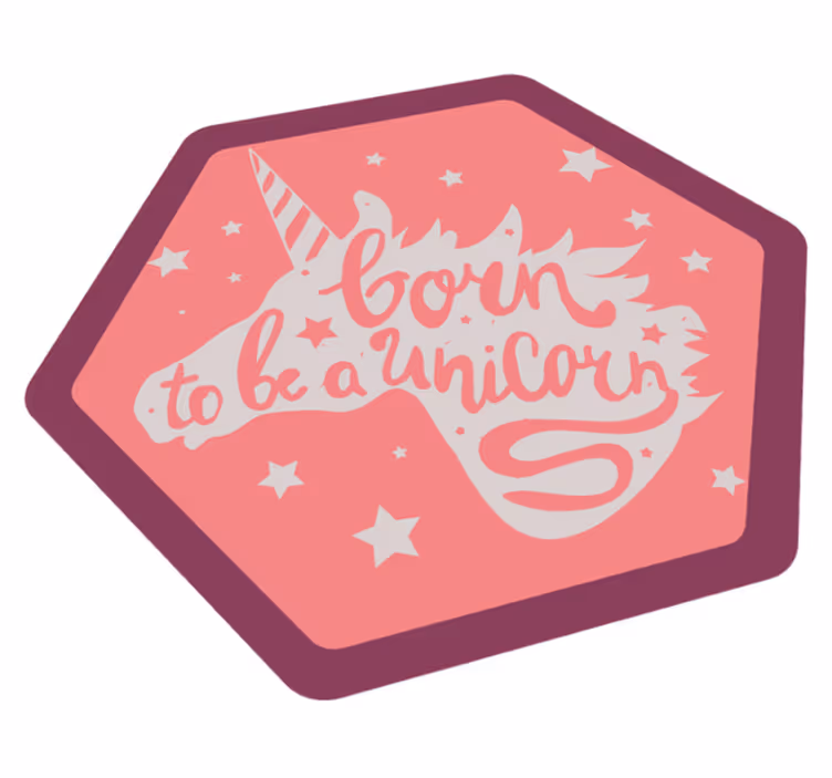 Geboren eenhoorn vinyl tapijt baby - TenStickers