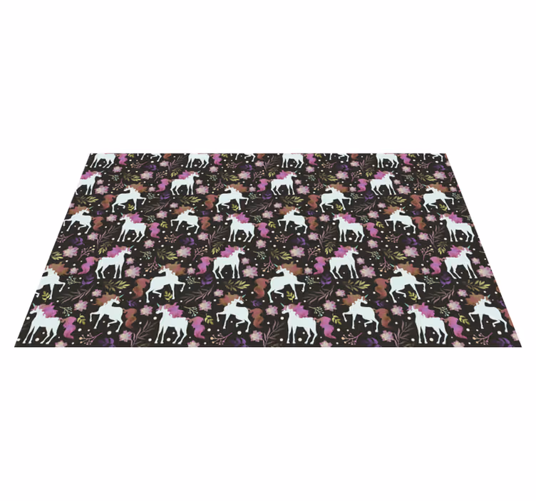 Speels eenhoornmotief vinyl tapijt meer kinderen - TenStickers