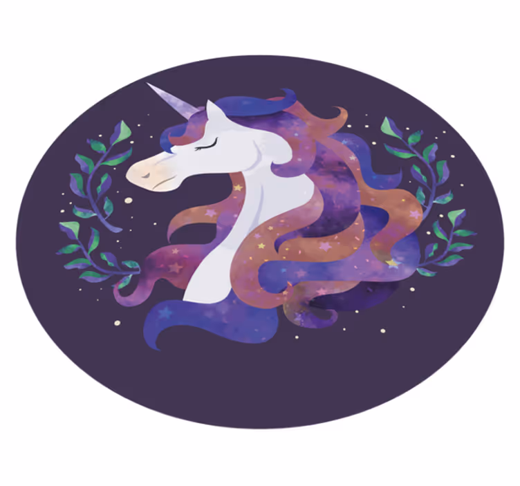 Mystieke eenhoorn vinyl tapijt meer kinderen - TenStickers