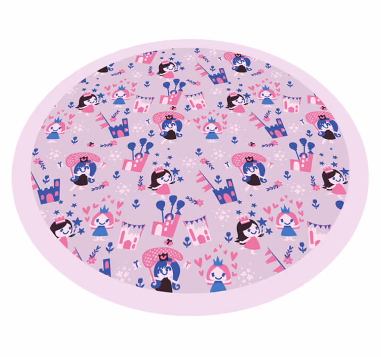 Sprookjesachtige cirkel vinyl tapijt kind - TenStickers