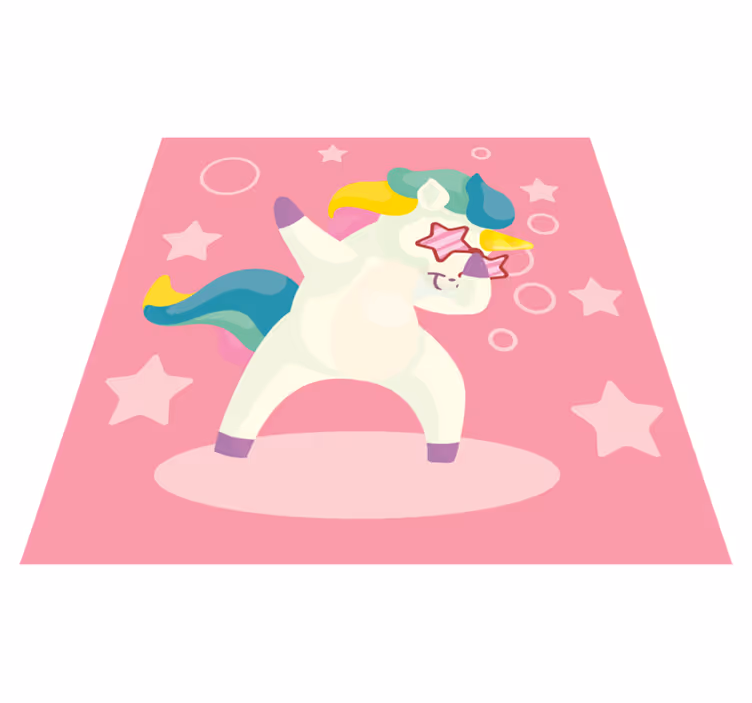 Dansende eenhoornmagie vinyl tapijt kind - TenStickers