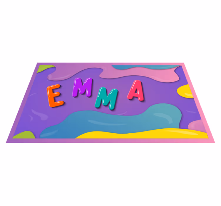 Gepersonaliseerde benaming vinyl tapijt met naam - TenStickers