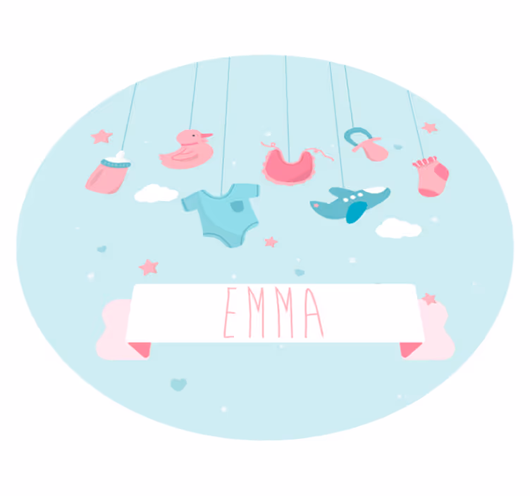Gepersonaliseerde kinderkamer vinyl tapijt baby - TenStickers