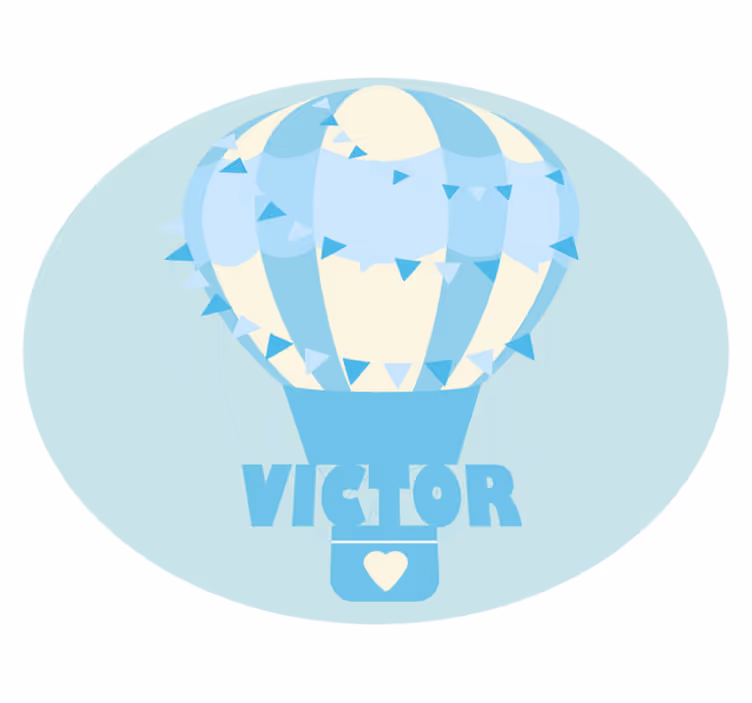 Aanpasbare ballon vinyl tapijt met naam - TenStickers