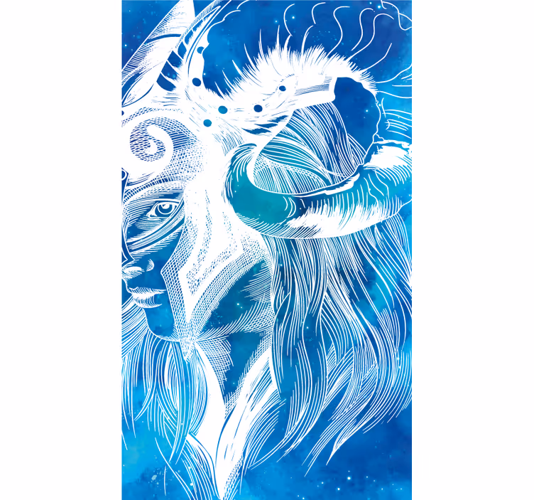 Mythische geit illustratie dieren vinyl tapijt - TenStickers