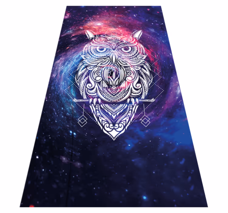 Kosmische uil illustratie dieren vinyl tapijt - TenStickers
