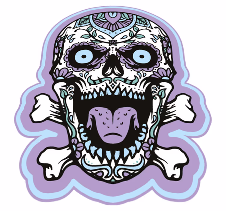 Decor van suikerschedel vinyl tapijt Halloween - TenStickers