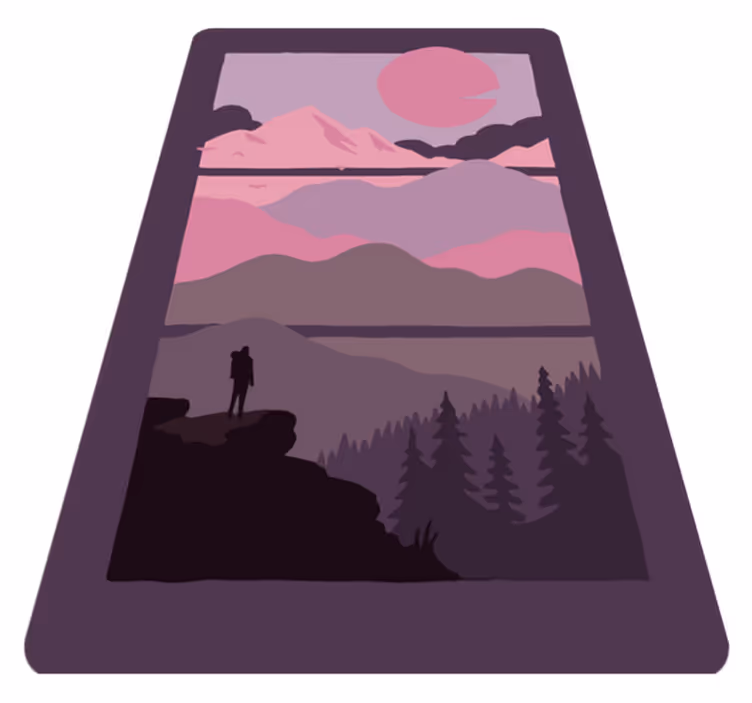 Gesilhouetteerde wildernis vinyl tapijt natuur - TenStickers