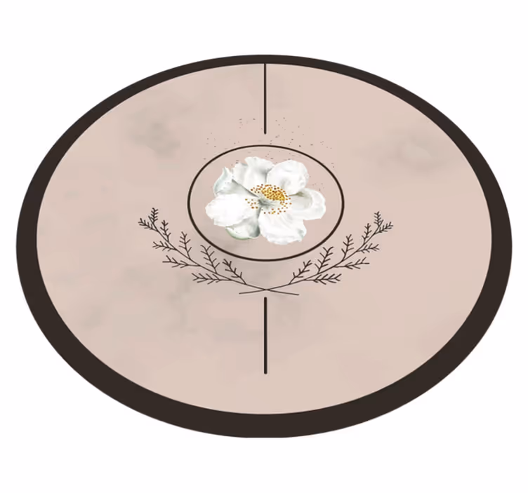Bloemencirkel embleem vinyl tapijt bloemen en planten - TenStickers