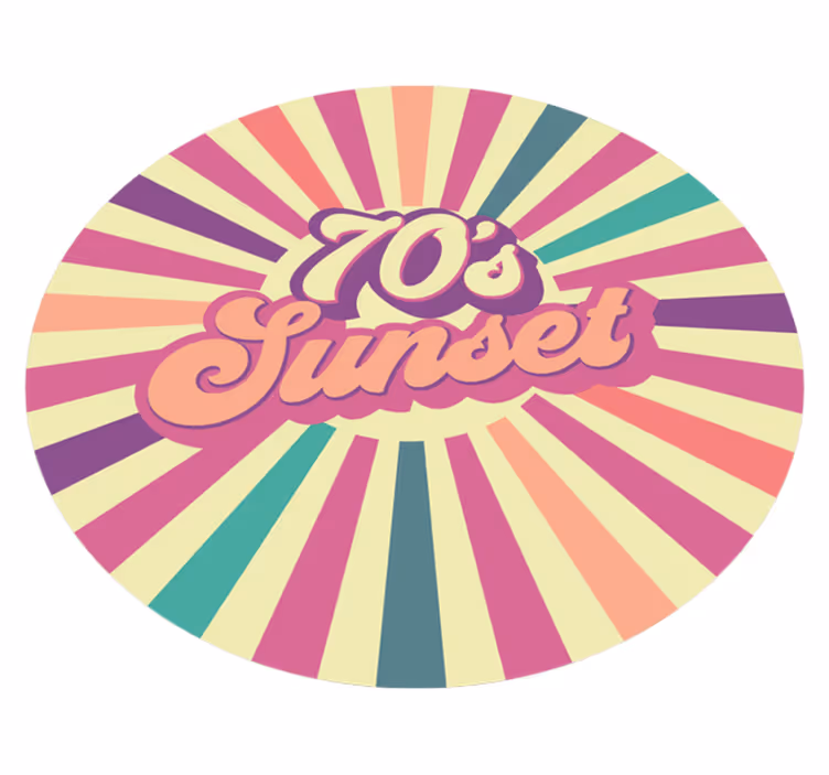 70s zonsondergang vibes vinyl tapijt zinnen en teksten - TenStickers
