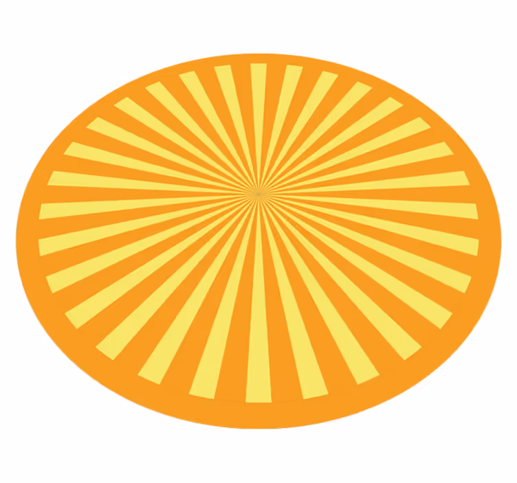 Zonnestraal cirkelvormige array vinyl tapijt strepen - TenStickers