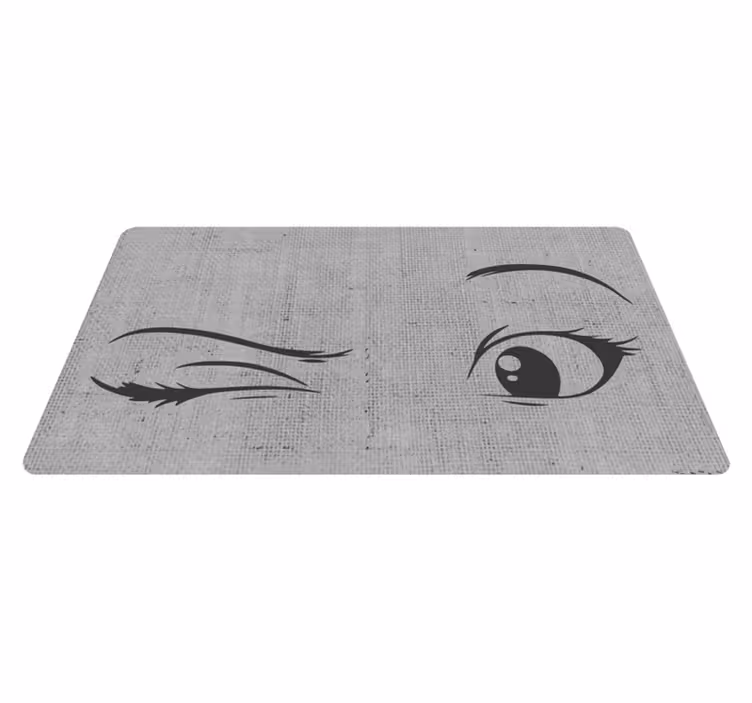 Artistieke eyelinerschets vinyl tapijt tiener - TenStickers