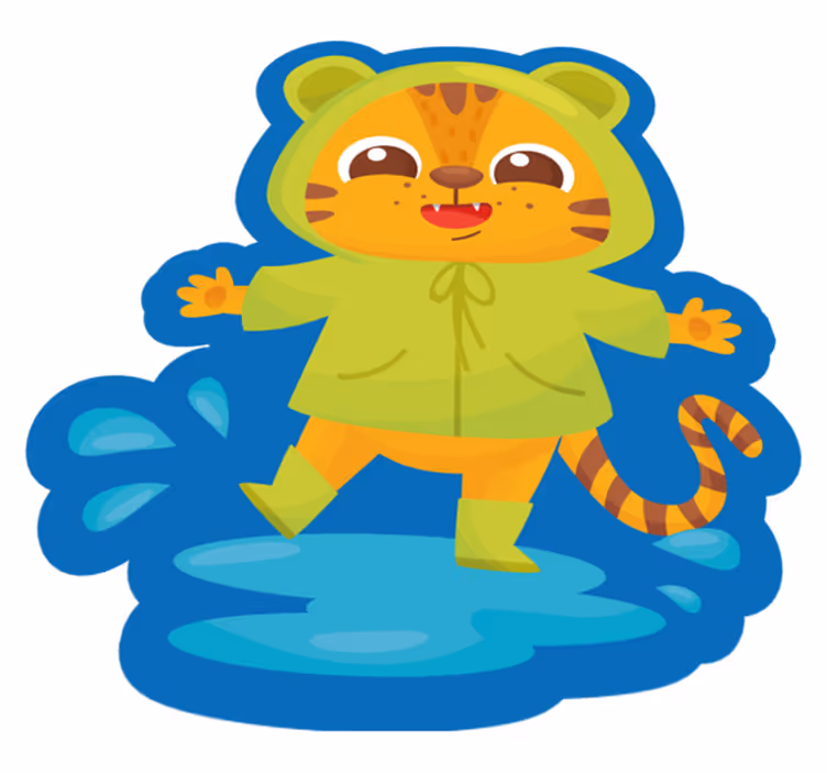 Stripfiguur tijger vinyl tapijt kind - TenStickers