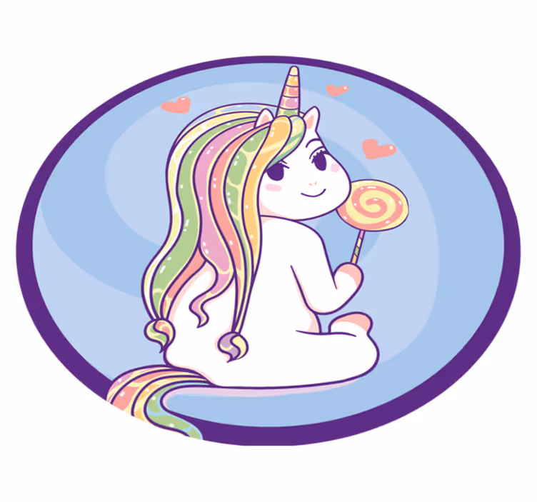 Eenhoorn lolly vinyl tapijt kind - TenStickers