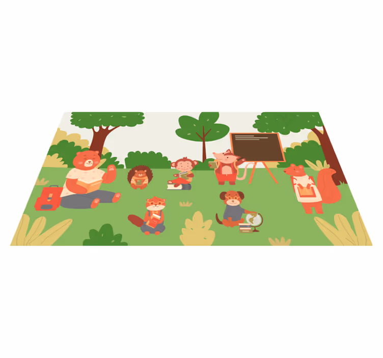 Jungle klaslokaal vinyl tapijt kind - TenStickers
