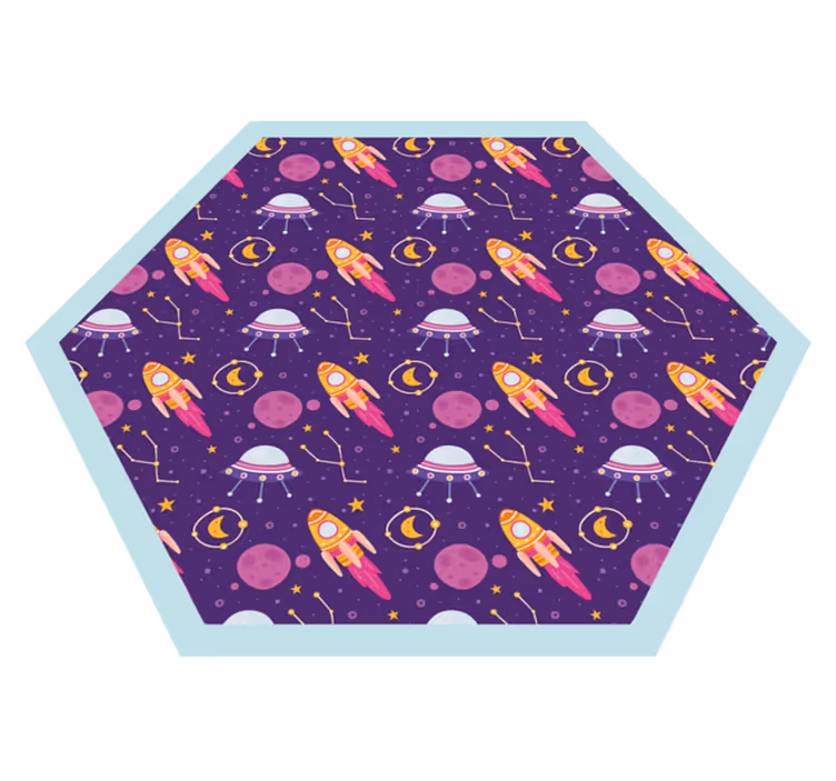Speeltuin met ruimtethema vinyl tapijt kind - TenStickers