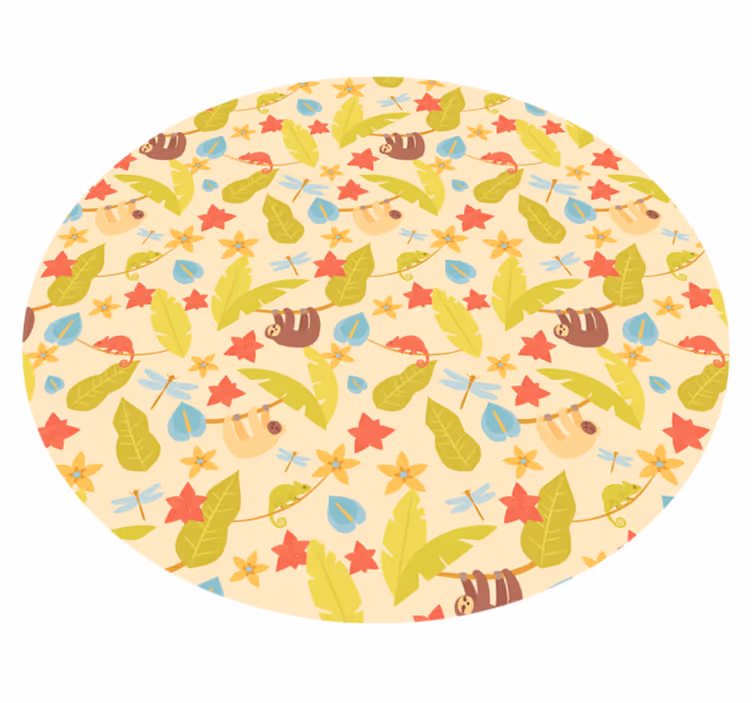 Herfstbeestjes cirkelvormig vinyl tapijt meer kinderen - TenStickers