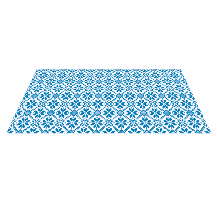 Blauw tegelmotief vinyl tapijt tegels - TenStickers