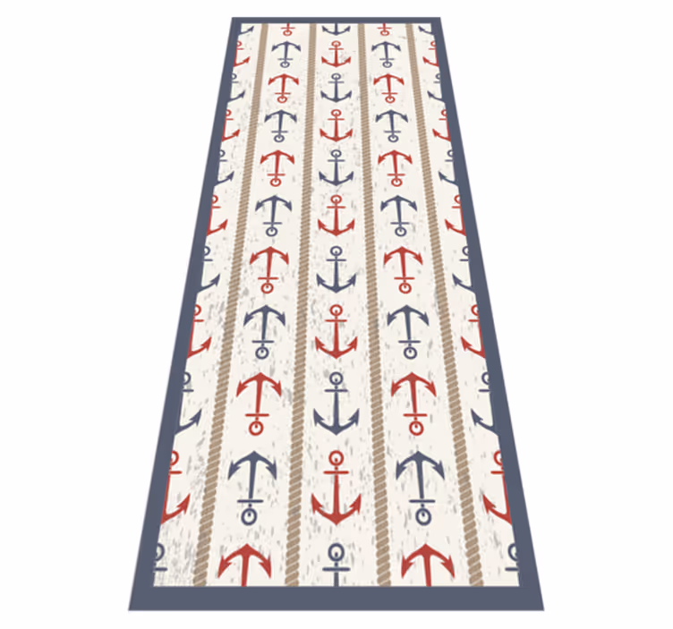 Nautisch ankerpatroon vinyl tapijt minimalistisch - TenStickers