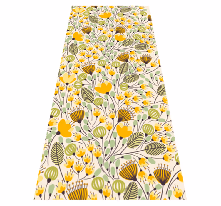 Botanisch bloemmotief vinyl tapijt bloemen en planten - TenStickers