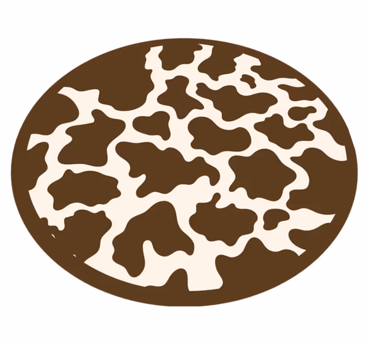 Koeienhuid rond vinyl vloerkleed dierenprint - TenStickers