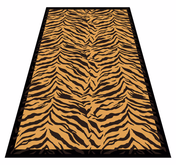 Tijgerstreeppatroon vinyl vloerkleed dierenprint - TenStickers