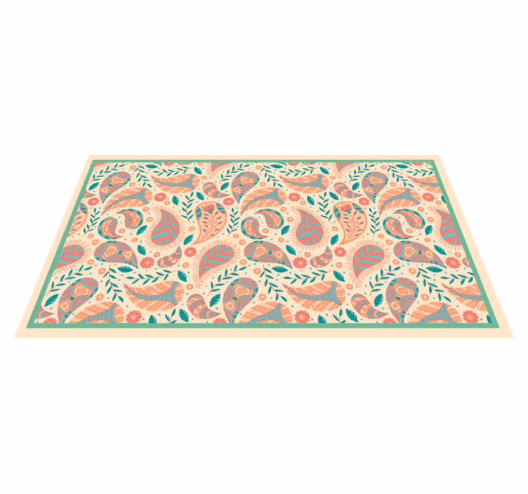 Paisley-patroonfusie vinyl tapijt mandala - TenStickers