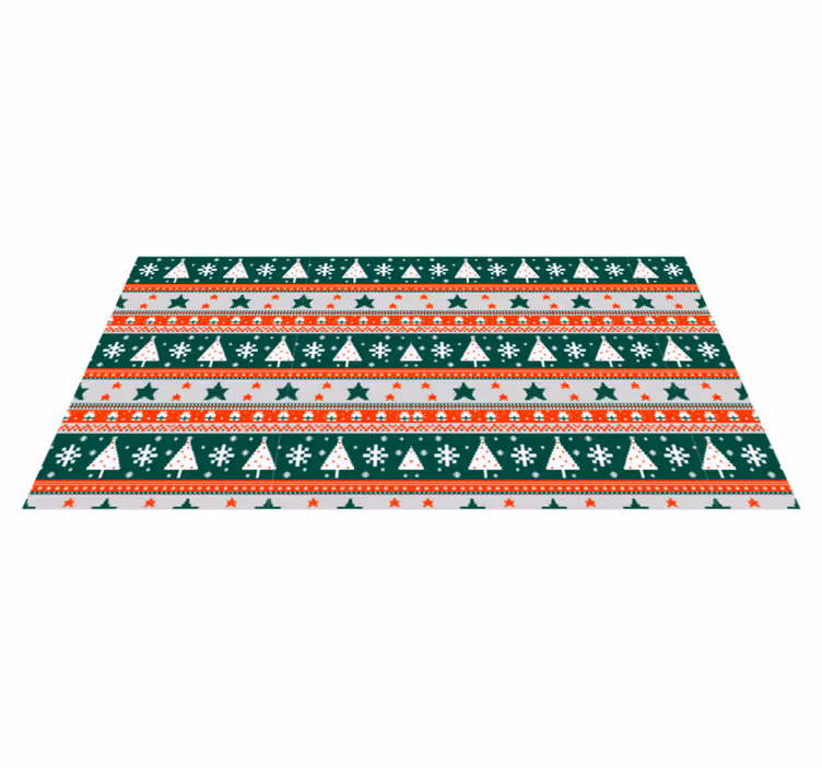 Feestelijk patroon vinyl tapijt kerstmis - TenStickers