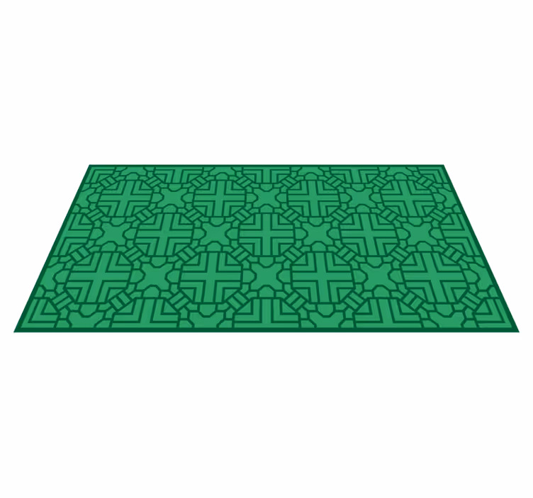 Geometrisch groen motief vinyl tapijt geometrisch - TenStickers