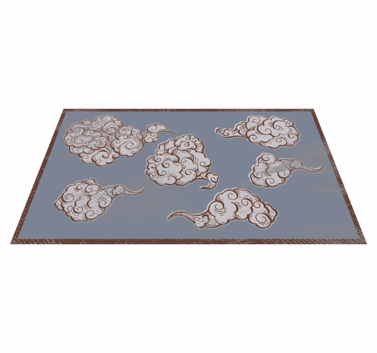 Sierlijke wolkenmotieven vinyl tapijt slaapkamer - TenStickers