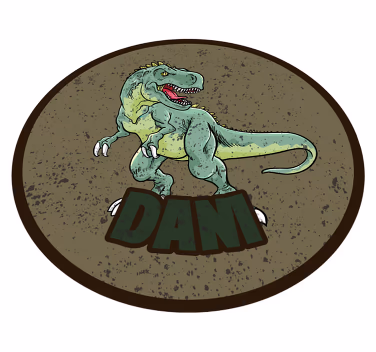 Aangepaste dinosaurus vinyl tapijt met naam - TenStickers