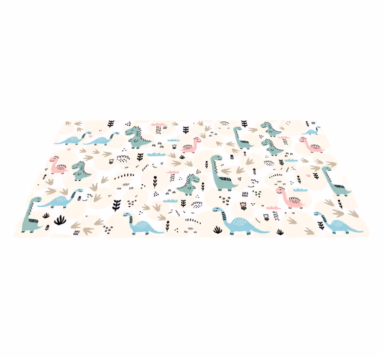 Dinosaurus speelland vinyl tapijt baby - TenStickers