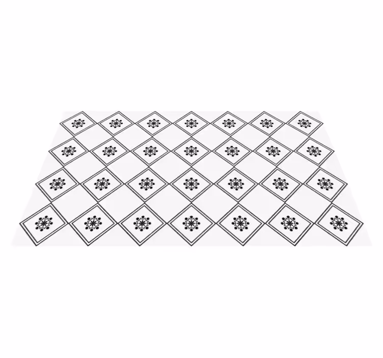 Monochroom betegeld patroon vinyl tapijt tegels - TenStickers