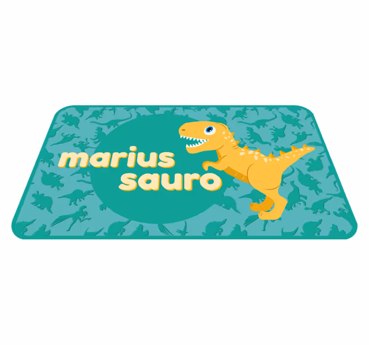 Gepersonaliseerde dinosaurus vinyl tapijt kind - TenStickers